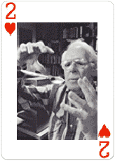 Gardner performing magic card trick